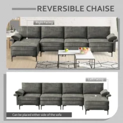 Costway Modern Modular L-shaped Sectional Sofa W/ Reversible Chaise & 2 USB Ports -Baxton Studio Sale Shop GUEST 1e0727a0 e62b 47b8 aac6 cd6e6ac779e9