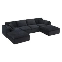 142'' U-Shaped Modular Sectional Sofa, Luxury Fully Compressed Couch With Ottomans & Cloud-Like Cushions - ModernLuxe -Baxton Studio Sale Shop GUEST 1e434479 aec7 4b14 9f67 ff12917b562f