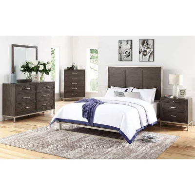 King Broomfield Panel Bed Walnut - Steve Silver Co. 1 King Broomfield Panel Bed Walnut - Steve Silver Co.