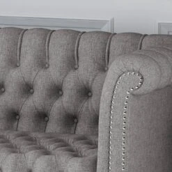Barneyville Traditional Chesterfield Sofa Gray - Christopher Knight Home -Baxton Studio Sale Shop GUEST 1edf39f7 cc01 4709 a07d 4f31de152d6c