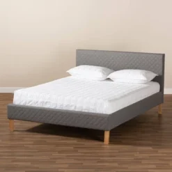 King Aneta Platform Bed Gray - Baxton Studio -Baxton Studio Sale Shop GUEST 1ef5bbb4 2cdd 424a 8498 e3b43f9a03a5