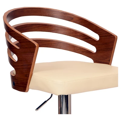 Adele Mid-Century Modern Adjustable Swivel Barstool - Armen Living 2 Adele Mid-Century Modern Adjustable Swivel Barstool - Armen Living - Image 2