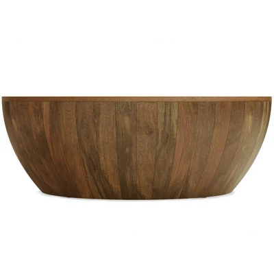 WyndenHall Keystone Drum Coffee Table Natural: Mango Wood, Modern Industrial Style, No Assembly Required 6 WyndenHall Keystone Drum Coffee Table Natural: Mango Wood, Modern Industrial Style, No Assembly Required - Image 6