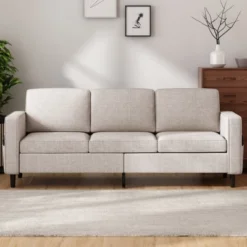 Mjkone Convertible Sectional Sofa Couch, 3-Seat L-Shaped Sofa With Storage Ottoman -Baxton Studio Sale Shop GUEST 1fa71e6d 3611 4069 a526 792a51d069c5