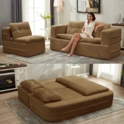 NicBex Functional Foldable Futon Sofa Bed With Plush Blanket & Pillows,Convertible Sleeper Deep Seat Sofa Couch For Living Room -Baxton Studio Sale Shop GUEST 1fd91a45 d871 44e7 af3f 3a2b8cb8bd9a 1