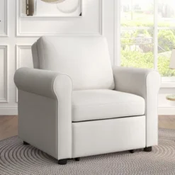 Whisen Convertible Pull Out Sofa Bed & Sleeper Chair, Adjustable Backrest With Thicked Cushions -Baxton Studio Sale Shop GUEST 1fe4fdd7 4730 46e3 8cc2 0e4cbc34d621