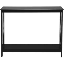Costway 2-Tier Console Table X-Design Bookshelf Sofa Side Accent Table W/Shelf White BlackEspressoWood Grain -Baxton Studio Sale Shop GUEST 1ff8685a a389 44ab bec0 f88b84f2cf93