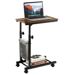 Costway C-shape Sofa End Side Table Compact Snack Table For Living Room Bedroom BlackBrown -Baxton Studio Sale Shop GUEST 1ffecf11 4c09 4505 a31e 40a5a02022bf