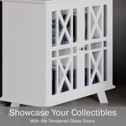 Buffet Cabinet With X-Pattern Doors – Entryway Table With Glass Display Cabinet For Kitchen, Bathroom Or Living Room Storage By Lavish Home (White) 9 Buffet Cabinet With X-Pattern Doors – Entryway Table With Glass Display Cabinet For Kitchen, Bathroom Or Living Room Storage By Lavish Home (White) -Baxton Studio Sale Shop GUEST 200f20be 7ffa 4265 b4e1 6bf2f6854a9a