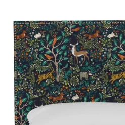 Queen Arcadia Nail Button Nature Printed Bed Blue - Skyline Furniture -Baxton Studio Sale Shop GUEST 2028d0c2 bdf7 4218 9a77 c755b9905553