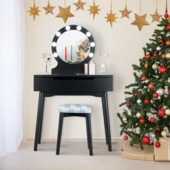 Costway Vanity Makeup 8 Dimmable Bulbs Lighted BlackWhiteNatural -Baxton Studio Sale Shop GUEST 204b7ae0 d711 4d58 b9a9 8ca12c28a38b