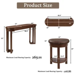 ORRD 4-Piece Bar Table Set With 3 PU Stools, Solid Wood Counter Height Dining Set For Kitchen, Living Room & Small Spaces,Espresso 12 ORRD 4-Piece Bar Table Set With 3 PU Stools, Solid Wood Counter Height Dining Set For Kitchen, Living Room & Small Spaces,Espresso -Baxton Studio Sale Shop GUEST 204be81e 6ef8 4b91 be4c 6648b736d08a