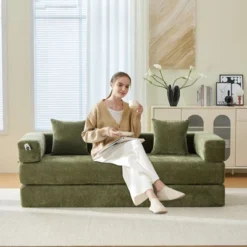 NicBex Modern Folding Chenille Futon Sofa Bed With Sleeping Mattress & Pillows,Convertible Floor Sleeper Couch For Living Room,Apartment -Baxton Studio Sale Shop GUEST 208deddb bc9c 4200 b7a0 c58d216b5e60