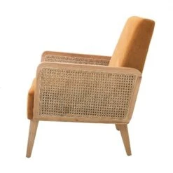 Chloé Cane Arm Chair With Wood Base Living Room Upholstered Accent Chair With Rattan Armrest | Karat Home 16 Chloé Cane Arm Chair With Wood Base Living Room Upholstered Accent Chair With Rattan Armrest | Karat Home -Baxton Studio Sale Shop GUEST 209cefa2 2d0b 4f73 82c3 d47973ebbd60