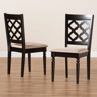 2pc Ramiro Fabric And Wood Dining Chairs Set - Baxton Studio 6 2pc Ramiro Fabric And Wood Dining Chairs Set - Baxton Studio - Image 6