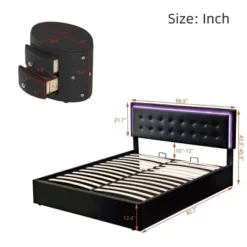 3-Pieces Bedroom Sets, Queen Size Bed With Led Lights, Two Nightstands With 2 Drawers For Each-Cuddlewood 9 3-Pieces Bedroom Sets, Queen Size Bed With Led Lights, Two Nightstands With 2 Drawers For Each-Cuddlewood -Baxton Studio Sale Shop GUEST 20dde978 a764 4a7b 93f4 81161b54cadf