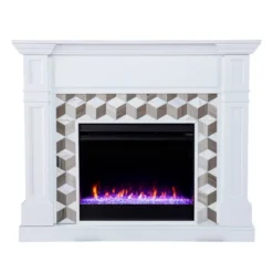 Budedar Fireplace With Marble Surround White - Aiden Lane -Baxton Studio Sale Shop GUEST 21377d8a 2423 497d 9bd2 c7613efba044