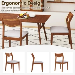 Tangkula Wooden Dining Chair Set Of 4 W/ Rubber Wood Frame Wide Padded Seat -Baxton Studio Sale Shop GUEST 21a448da 2786 4ed1 b592 fd05e12de359