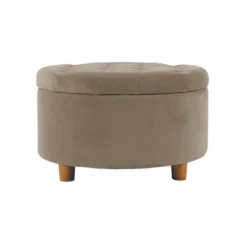 Tufted Round Storage Ottoman Velvet - HomePop