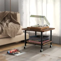 Costway 2-Tier Rolling Under Desk Printer Cart Machine Stand Storage Rack Brown 12 Costway 2-Tier Rolling Under Desk Printer Cart Machine Stand Storage Rack Brown -Baxton Studio Sale Shop GUEST 22378de4 a004 4686 b3e6 92edfd8cbc9c