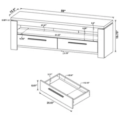 Elkton 2 Drawer TV Stand For TVs Up To 65" - Coaster 7 Elkton 2 Drawer TV Stand For TVs Up To 65" - Coaster -Baxton Studio Sale Shop GUEST 223f5c50 c328 4c6a b498 452b1d18a3ee