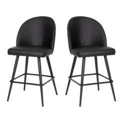 Flash Furniture Lyla Set Of 2 Commercial Modern Armless Counter Stools With Contoured Backrests, Steel Frames And Footrests-Set Of 2 -Baxton Studio Sale Shop GUEST 2243eea2 165e 4580 b167 6819d5d49668