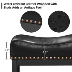 Yaheetech 26"H Bar Stools Faux Leather Counter Height Stools With Nailhead Trims Set Of 2, Black -Baxton Studio Sale Shop GUEST 227f5d1d 6ade 4323 a126 500b2707598f