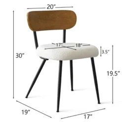 Dining Chairs Set Of 4, Armless Side Chairs With Black Metal Legs, Cream Boucle Seats And Curved Backrest For Dining Room-Maison Boucle -Baxton Studio Sale Shop GUEST 22822666 daea 45b8 96e0 263740c8b3b5