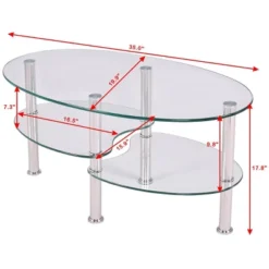 Tangkula Oval Dining Table Tempered Glass Top Tea Table Chrome Base Living Room -Baxton Studio Sale Shop GUEST 2285a22a 7933 4505 acf5 d01f7b59f79d