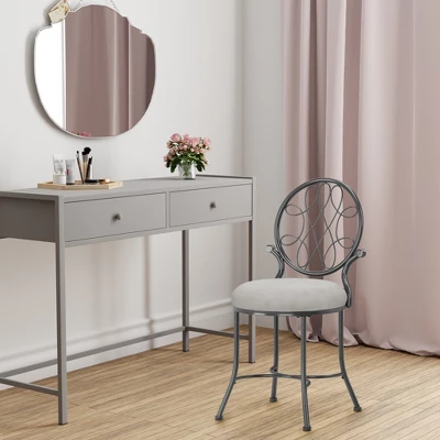 19" O'Malley Metal Vanity Stool - Hillsdale Furniture 1 19" O'Malley Metal Vanity Stool - Hillsdale Furniture