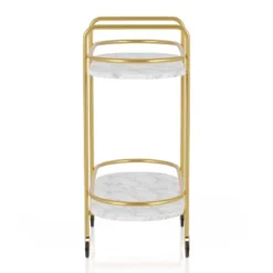Madronas Serving Carts With Faux Marble Gold Coating/White - MiBasics -Baxton Studio Sale Shop GUEST 22faf196 810d 4079 959b 96f9ad17e6e4