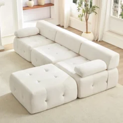 Mjkone L-Shaped Velvet 3-Seater Modular Sectional Sofa With Ottoman, Convertible Sofa Couches With Rivet Trim 19 Mjkone L-Shaped Velvet 3-Seater Modular Sectional Sofa With Ottoman, Convertible Sofa Couches With Rivet Trim -Baxton Studio Sale Shop GUEST 230a518e 7c13 4795 a1a2 61cccaf433be