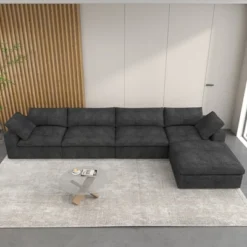 Cloud Modular Sectional Sofa Couch,160.6" L Shaped Convertible Couches With Storage Ottoman For Living Room,Sofa Covers Washable&Replaceable -Baxton Studio Sale Shop GUEST 234fde1e ce2f 42bc a006 5caa30573283