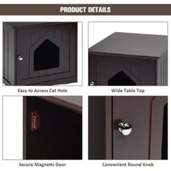 Costway Weatherproof Multi-function Pet Cat House Sidetable Nightstand -Baxton Studio Sale Shop GUEST 237028df 0a02 4278 aabe c5133ec827eb