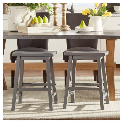 Set Of 2 24" Vinton Counter Height Barstools Wood - Inspire Q 5 Set Of 2 24" Vinton Counter Height Barstools Wood - Inspire Q - Image 5