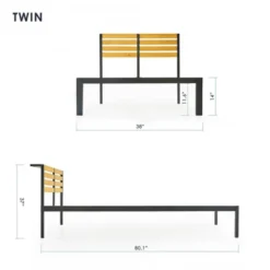 Kasi Metal Platform Bed With Panel Headboard Shelf Black - Mellow -Baxton Studio Sale Shop GUEST 23e497a9 f433 4ceb b453 d2538ddce370