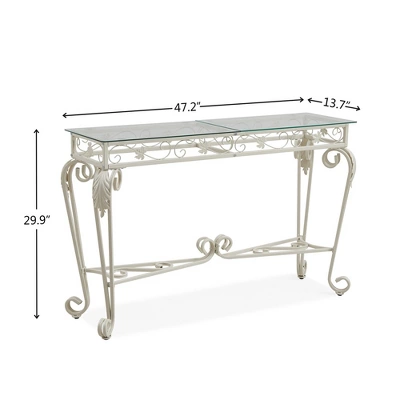 Console Table, Modern Glass Entryway Table Small Sofa Accent Table With Storage, Metal Frame, Easy Assembly, For Living Room, Hallway, Office 2 Console Table, Modern Glass Entryway Table Small Sofa Accent Table With Storage, Metal Frame, Easy Assembly, For Living Room, Hallway, Office - Image 2