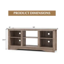 Tangkula 58" TV Stand Entertainment Center W/ 3-Adjustable Shelves For 65" TV Grey 16 Tangkula 58" TV Stand Entertainment Center W/ 3-Adjustable Shelves For 65" TV Grey -Baxton Studio Sale Shop GUEST 23faca11 c5aa 42c8 ba24 2bf1eecfb188