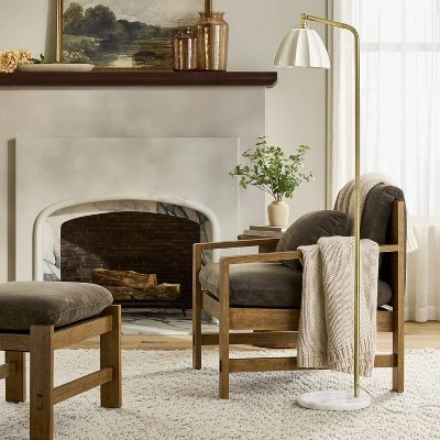 Wood Frame Ottoman With Attached Cushion - Hearth & Hand™ With Magnolia Furniture 5 Wood Frame Ottoman With Attached Cushion - Hearth & Hand™ With Magnolia Furniture - Image 5