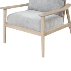 Oris 24.8" Wide Linen Upholstered Thick Seat Cushion Solid Wood Legs With Arm Chair With Vertical Slatted Back Accent Chair-The Pop Maison -Baxton Studio Sale Shop GUEST 2475b183 a3b2 451b 8f45 36388a9c4d56