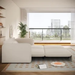 Mocamel 93" King Size Sleeper Sofa Bed, Pull Out Sofa Bed, 3 In 1 Convertible Sleeper Sofa, Chaise Lounge,3 Seat Teddy Couch With 2 Lumbar Pillows -Baxton Studio Sale Shop GUEST 24c6680b 611a 478a a39d 19c0d1058ac5