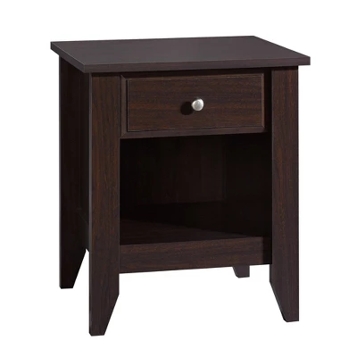 Shoal Creek Nightstand With Drawer & Storage Shelf - Jamocha Wood - Sauder 1 Shoal Creek Nightstand With Drawer & Storage Shelf - Jamocha Wood - Sauder