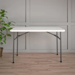 4' Straight Folding Multi-Purpose Utility Table White - Room & Joy -Baxton Studio Sale Shop GUEST 25591596 c2bb 4cf1 9753 f5630bbd510a