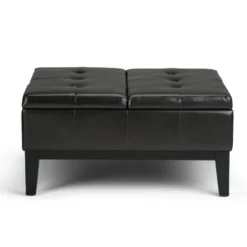 Lancaster Square Coffee Table Storage Ottoman - WyndenHall -Baxton Studio Sale Shop GUEST 25a3396e 0d4f 48c3 a73c 08f403c5b97d