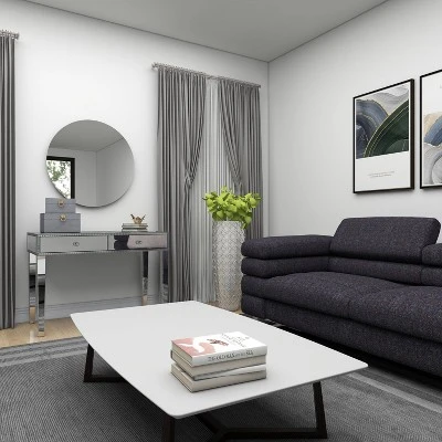 Glam Mirror And Wood Console Table Desk Silver - Olivia & May 13 Glam Mirror And Wood Console Table Desk Silver - Olivia & May - Image 13