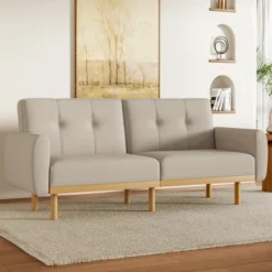 Dyonery Futon Sofa Bed, Convertible Extra Large Size Sleeper Sofa With Adjustable Backrest, Mid Century Modern Loveseat Couch 15 Dyonery Futon Sofa Bed, Convertible Extra Large Size Sleeper Sofa With Adjustable Backrest, Mid Century Modern Loveseat Couch -Baxton Studio Sale Shop GUEST 25b44de4 e596 4738 9688 4ac4bd2c59c5