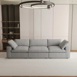 120.45" Cloud Modular Sectional Sofa With Thick Cushion, Minimalist Convertible Couch Deep Seat Couches For Living Room Sofa Sets 23 120.45" Cloud Modular Sectional Sofa With Thick Cushion, Minimalist Convertible Couch Deep Seat Couches For Living Room Sofa Sets -Baxton Studio Sale Shop GUEST 260bca5b 73ee 473a a0fe a82dfb868463