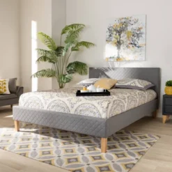 King Aneta Platform Bed Gray - Baxton Studio -Baxton Studio Sale Shop GUEST 26345312 4633 4fbd 9cd1 b75f5258376c