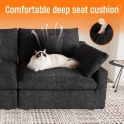 Cloud Couch Modular Sectional Sofa,119.29" U Shaped Couch, Oversized Down Filled Convertible Wide Seater,3 Seater With 2 Ottomans For Living Room Set 18 Cloud Couch Modular Sectional Sofa,119.29" U Shaped Couch, Oversized Down Filled Convertible Wide Seater,3 Seater With 2 Ottomans For Living Room Set -Baxton Studio Sale Shop GUEST 264d9880 f715 4056 9aa5 320c23d414f6