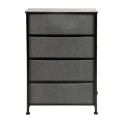 Flash Furniture 4 Drawer Slim Wood Top Cast Iron Frame Vertical Storage Dresser With Easy Pull Fabric Drawers -Baxton Studio Sale Shop GUEST 266fad51 c014 4f68 bee6 aa09e96a367e